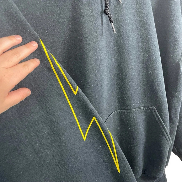 Shadow Hill USA Unisex Lightning Bolt Hoodie in Black Size M - Picture 7 of 10